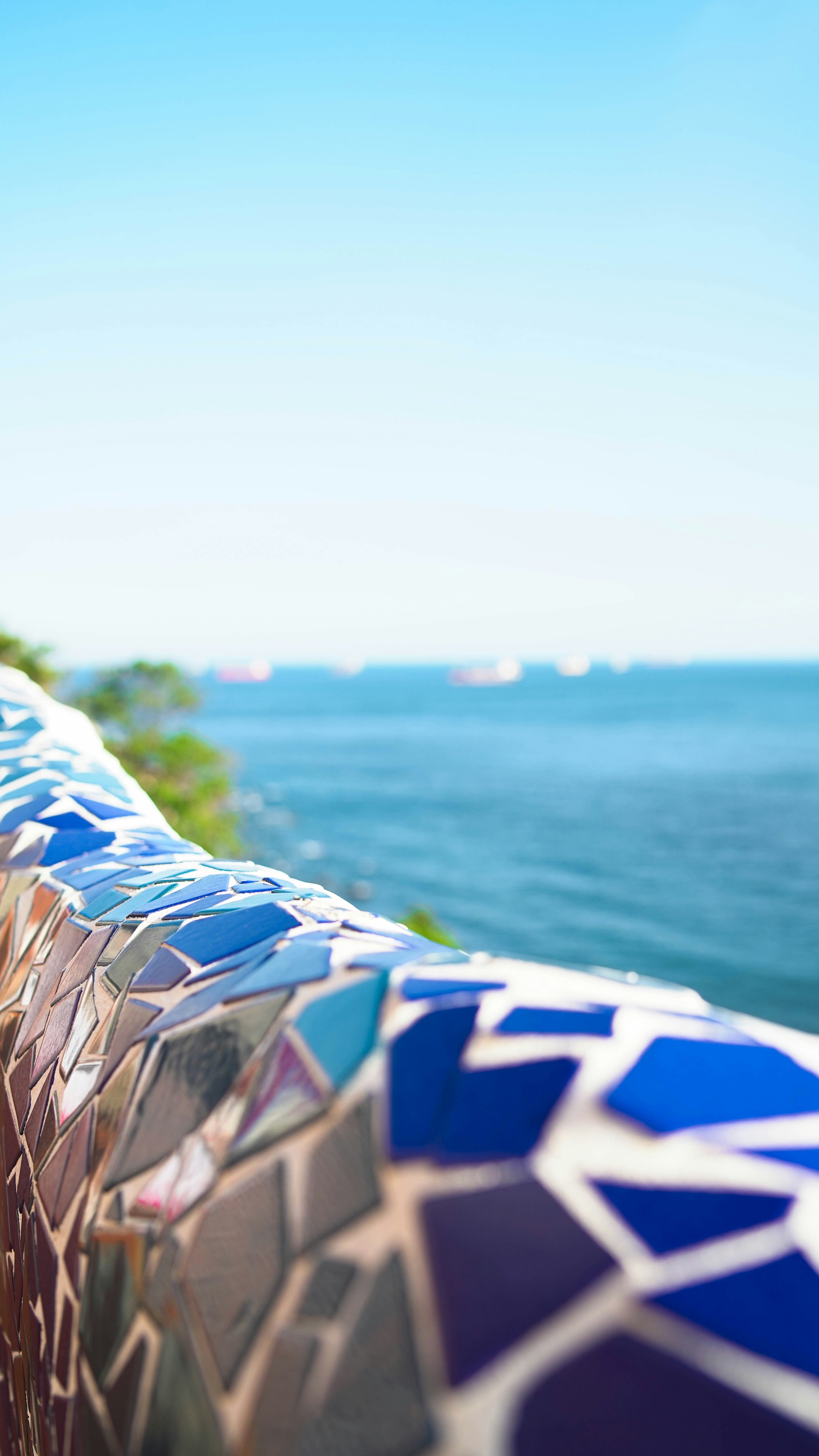 blue white and brown textile